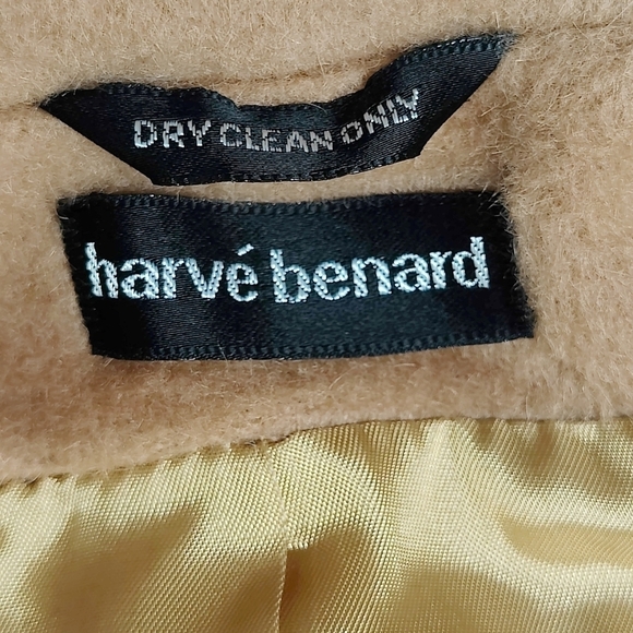 Harve Bernard Tan Cashmere Wool Button Front Coat Union Made Womens 6 Timeless - Picture 10 of 16